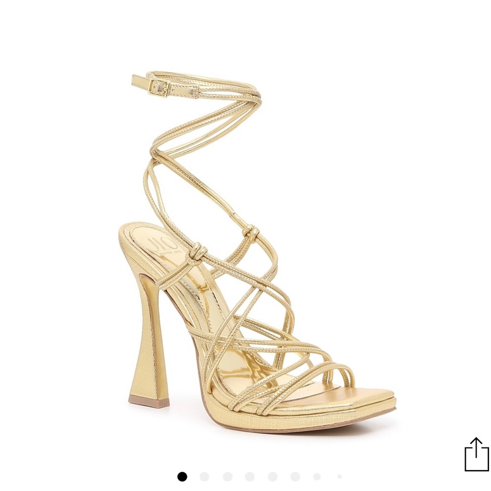 JLO Jennifer Lopez Tanin Platform Sandal Gold Size 8.5